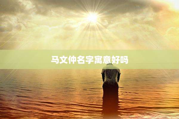 马文仲名字寓意好吗