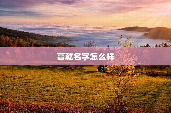 高乾名字怎么样