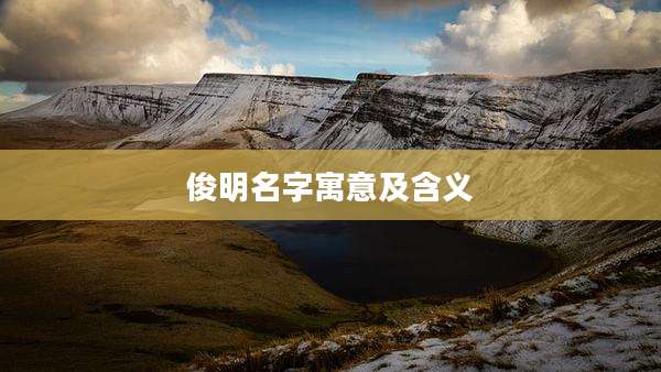 俊明名字寓意及含义