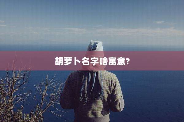 胡萝卜名字啥寓意?