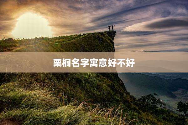 栗桐名字寓意好不好