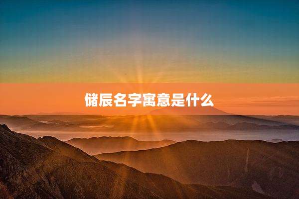 储辰名字寓意是什么