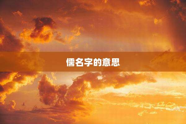儒名字的意思