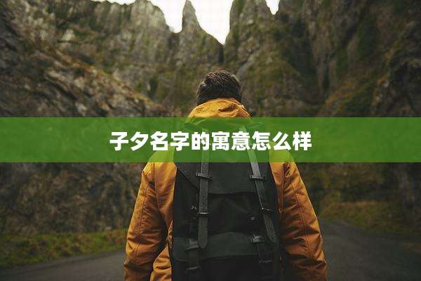 子夕名字的寓意怎么样