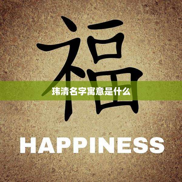 玮清名字寓意是什么