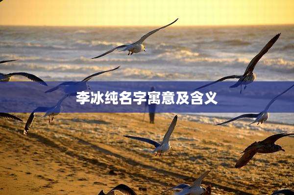 李冰纯名字寓意及含义