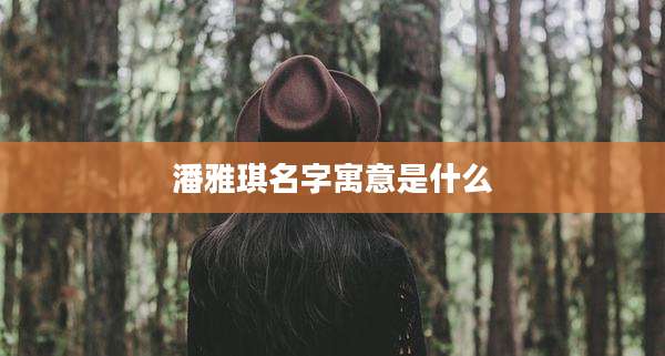 潘雅琪名字寓意是什么