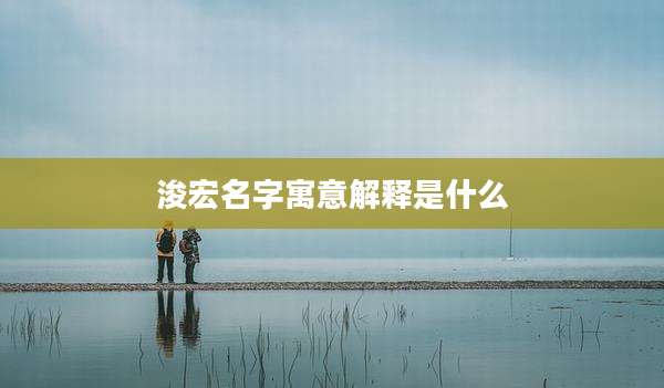 浚宏名字寓意解释是什么