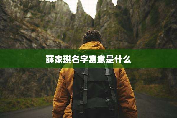 薛家琪名字寓意是什么