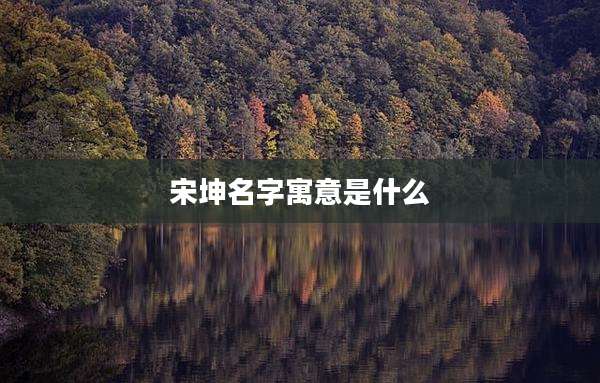 宋坤名字寓意是什么