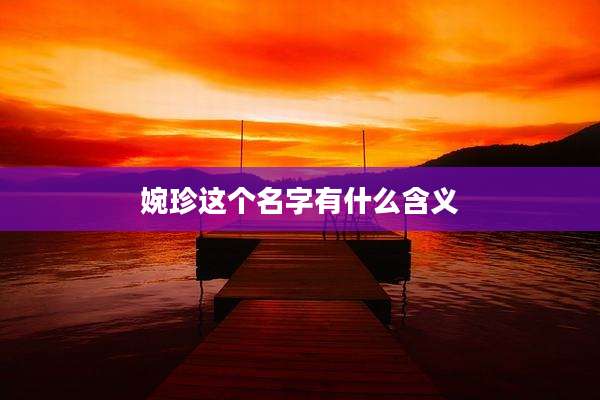 婉珍这个名字有什么含义