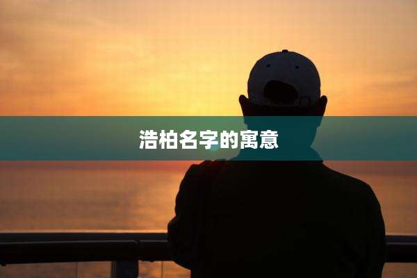 浩柏名字的寓意