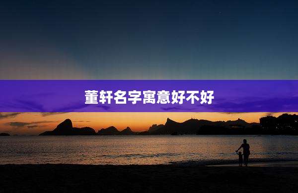 董轩名字寓意好不好