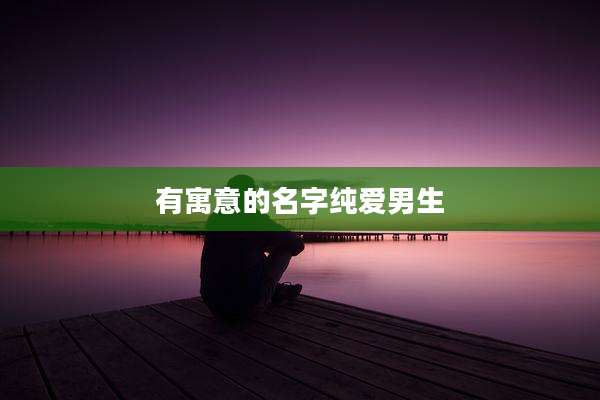 有寓意的名字纯爱男生