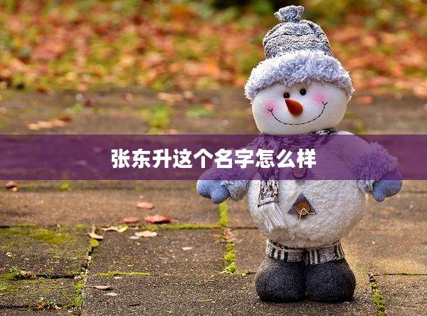 张东升这个名字怎么样