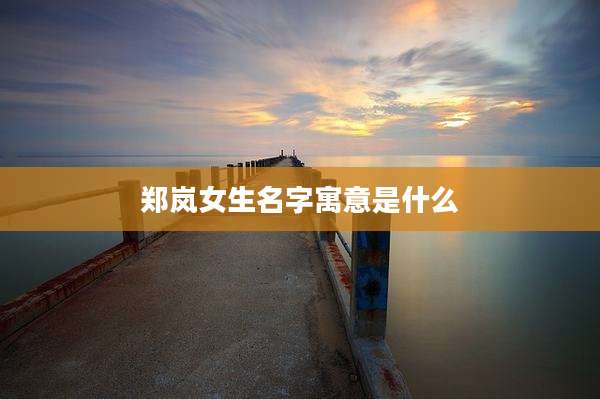 郑岚女生名字寓意是什么