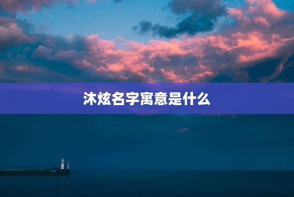 沐炫名字寓意是什么
