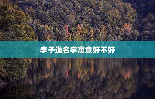 李子逸名字寓意好不好