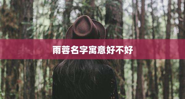 雨蓉名字寓意好不好