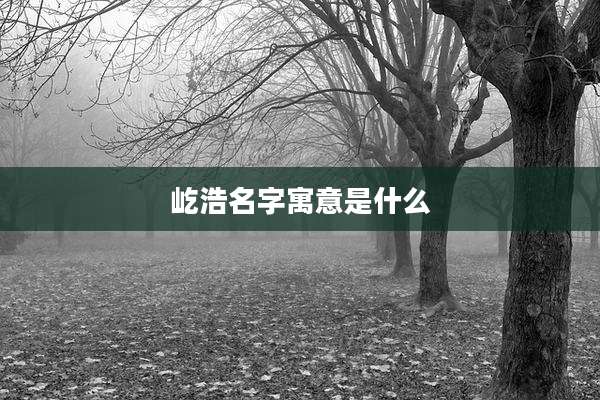 屹浩名字寓意是什么