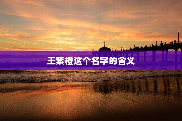 王紫橙这个名字的含义