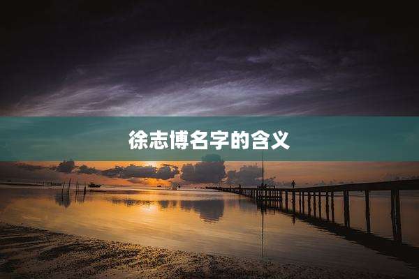 徐志博名字的含义
