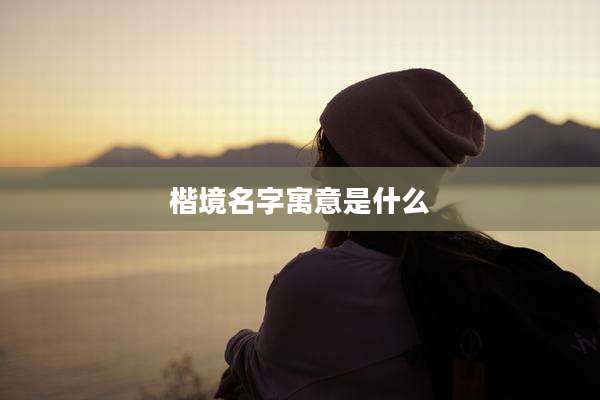 楷境名字寓意是什么