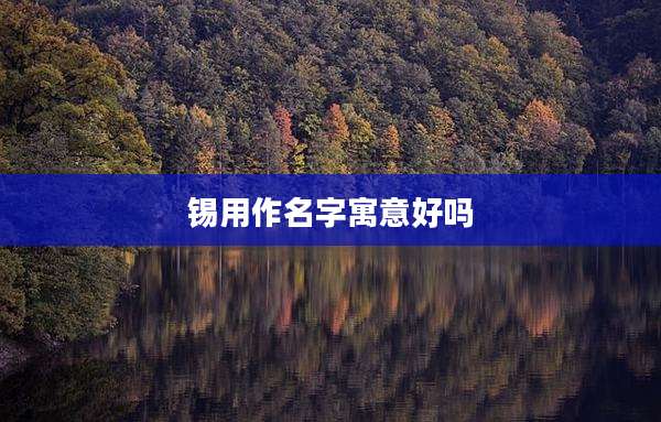 锡用作名字寓意好吗