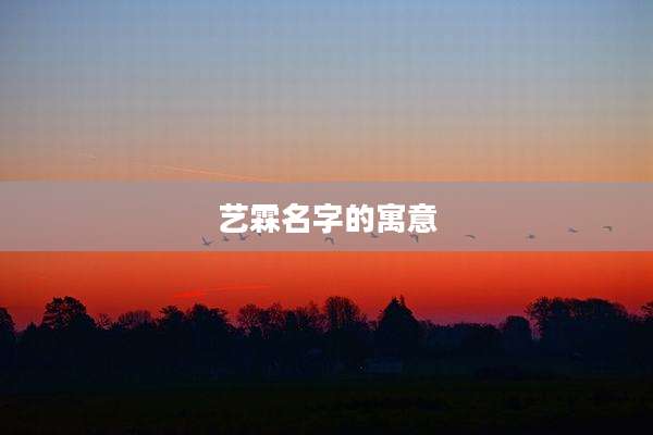 艺霖名字的寓意