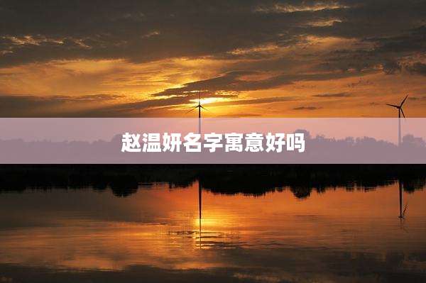 赵温妍名字寓意好吗