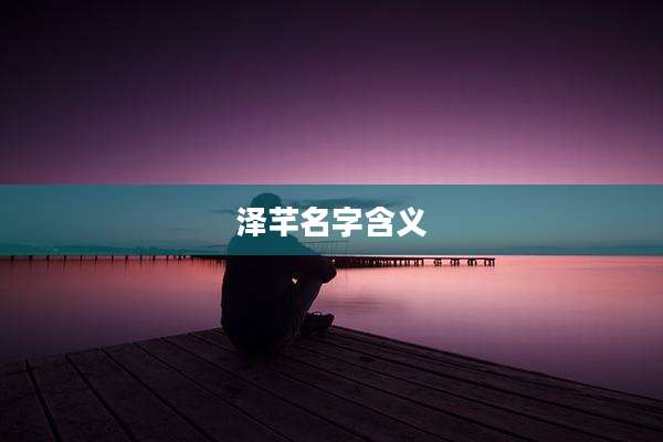 泽芊名字含义