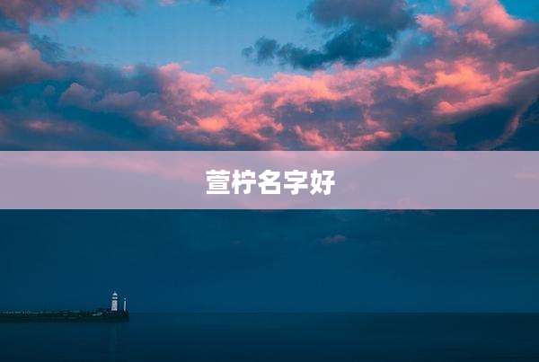 萱柠名字好