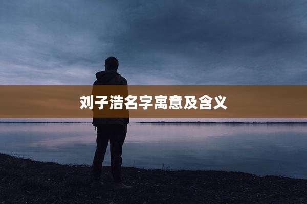 刘子浩名字寓意及含义