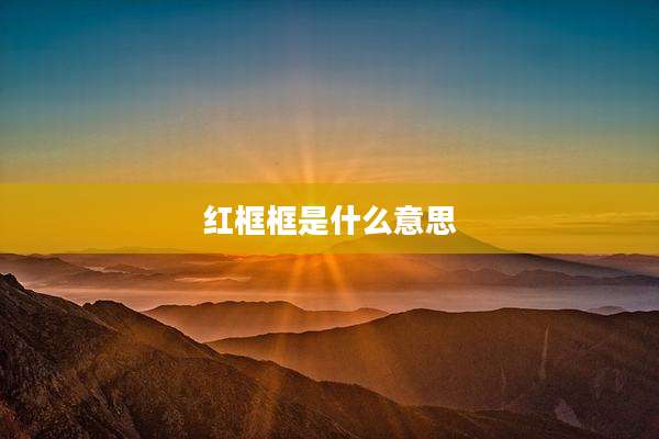 红框框是什么意思