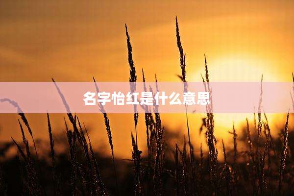 名字怡红是什么意思