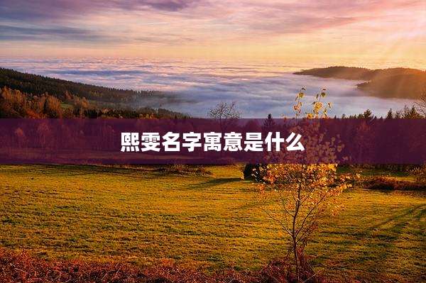 熙雯名字寓意是什么