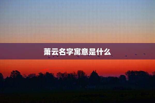 萧云名字寓意是什么