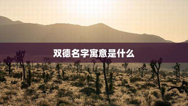 双德名字寓意是什么
