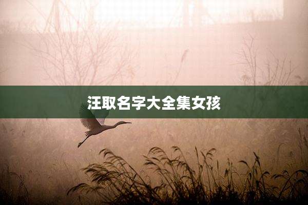 汪取名字大全集女孩
