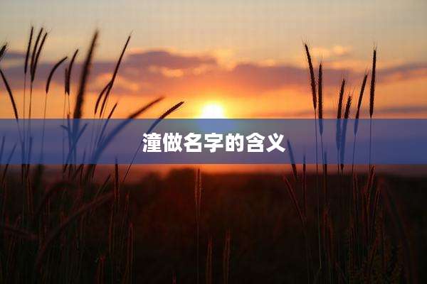 潼做名字的含义