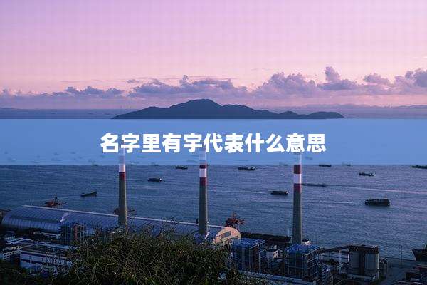 名字里有宇代表什么意思