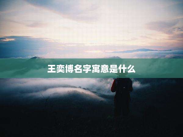 王奕博名字寓意是什么