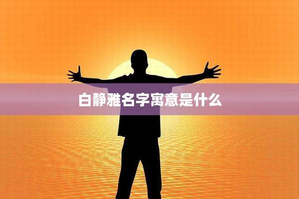 白静雅名字寓意是什么