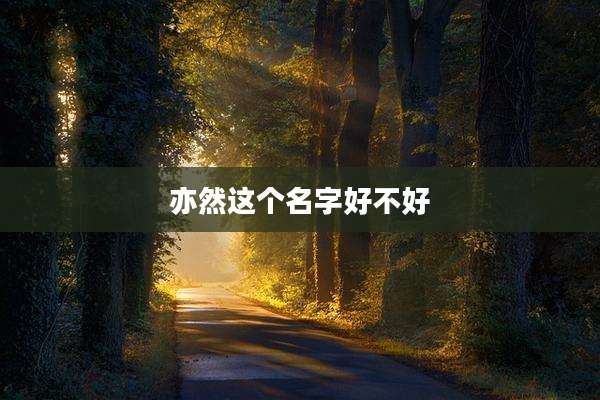 亦然这个名字好不好