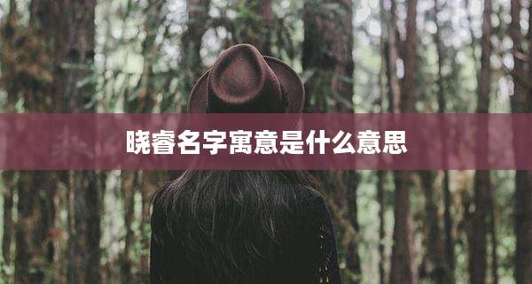 晓睿名字寓意是什么意思