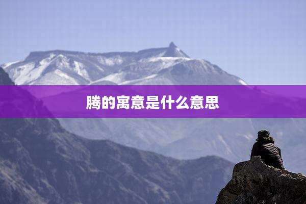 腾的寓意是什么意思