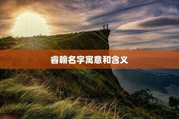 睿翰名字寓意和含义