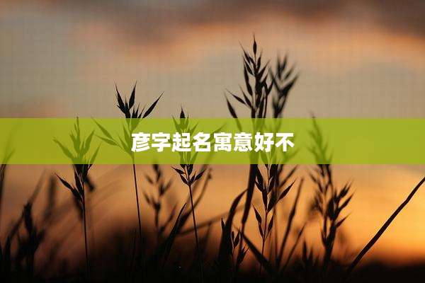 彦字起名寓意好不