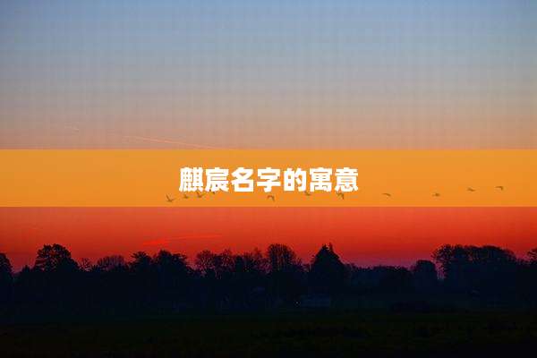 麒宸名字的寓意