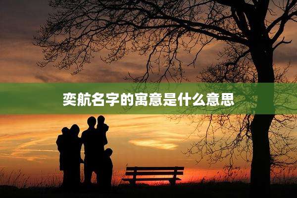 奕航名字的寓意是什么意思